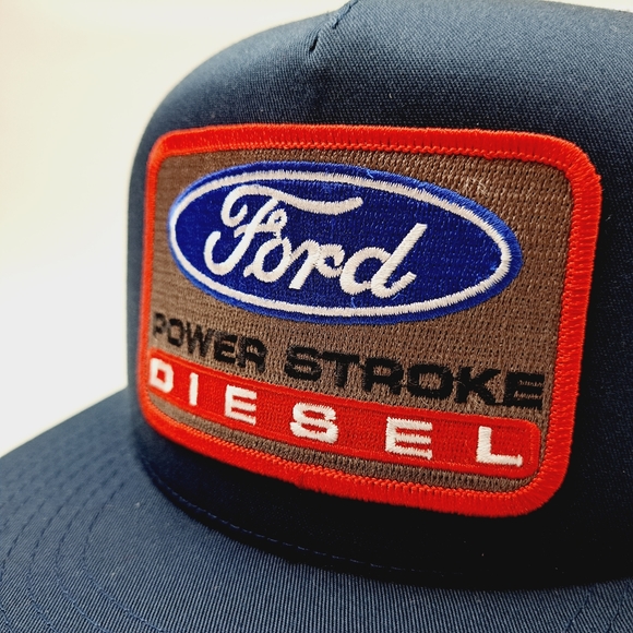 Ford Diesel Embroidered Patch Flat Bill Mesh Trucker Snapback cap hat - Picture 3 of 5